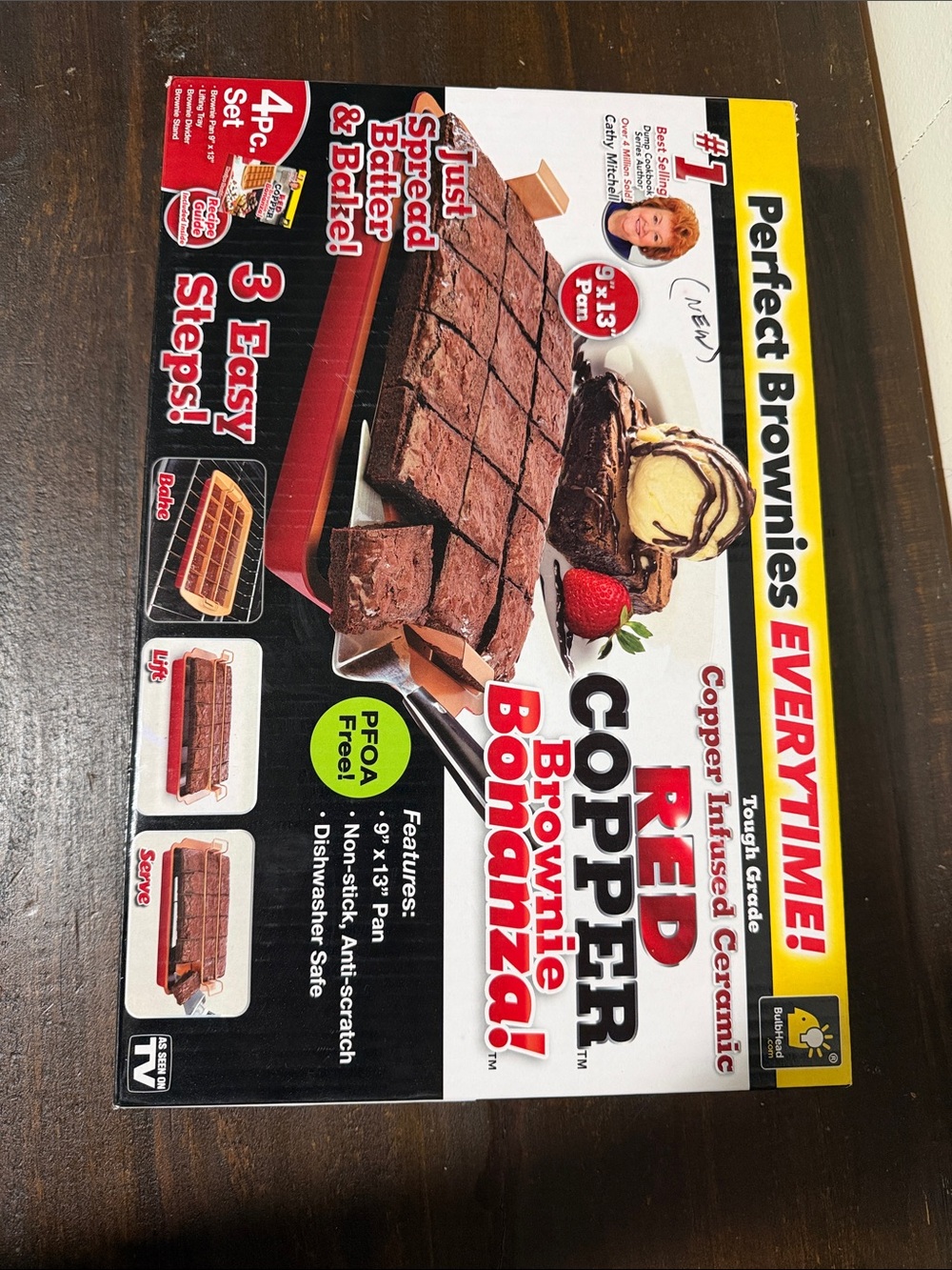 Source Unknown Red Copper Brownie Bonanza Baking Pan Set